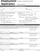 Employment Application form