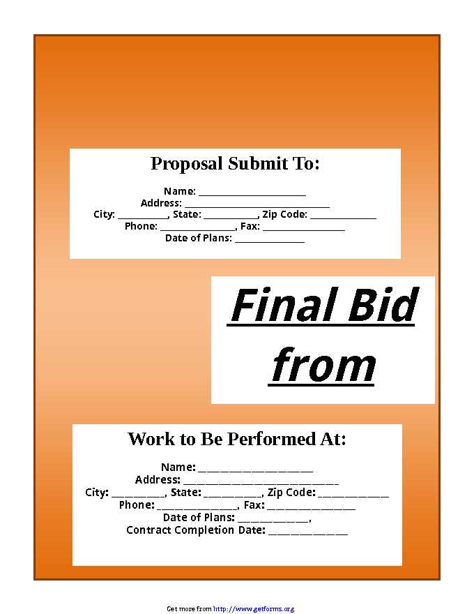 Bid Proposal Template 1