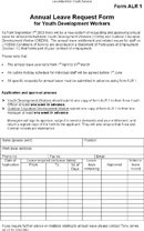 Annual Leave Request Form for Youth Development Workers form
