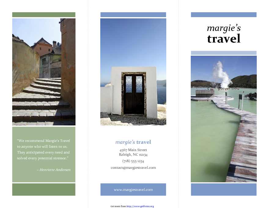 Tri-Fold Travel Brochure Template 1