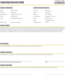 Construction bid Form form