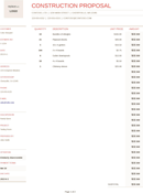 Construction Proposal form