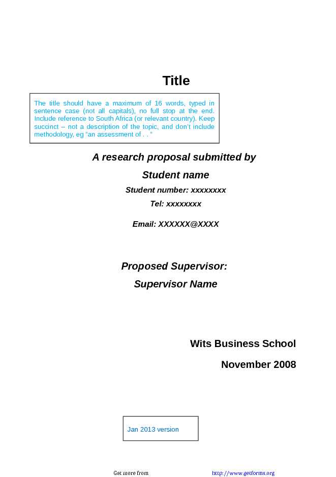 Research Proposal Template