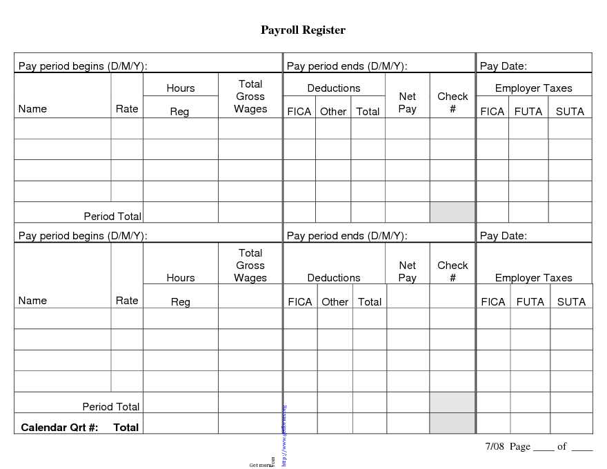 Payroll Register Template