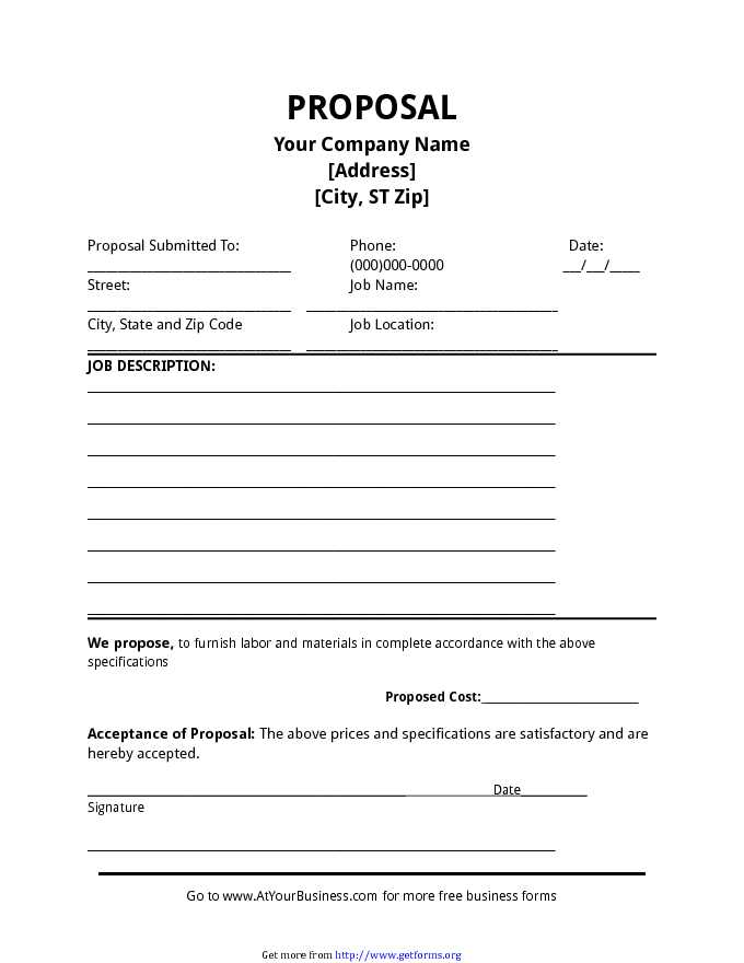 Job Proposal Template