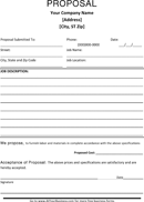 Job Proposal Template form