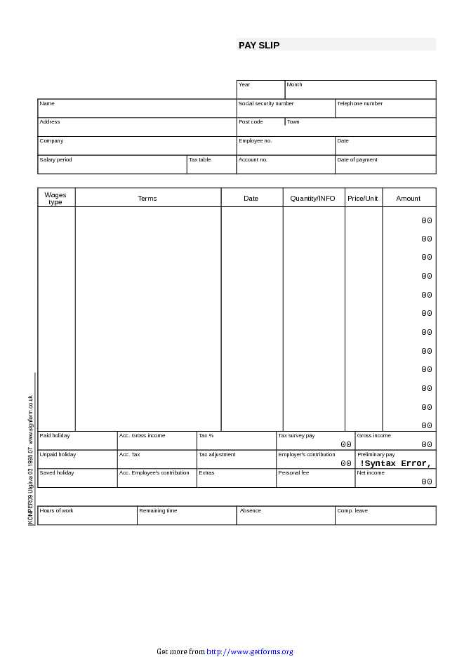 Free Pay Stub Template Download Payroll Template For Free Pdf Or Word