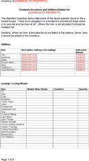 Inventory Template for a Rented Property form