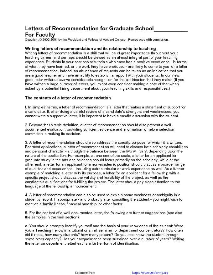 Sample Letter of Recommendation for Graduate School from Employer