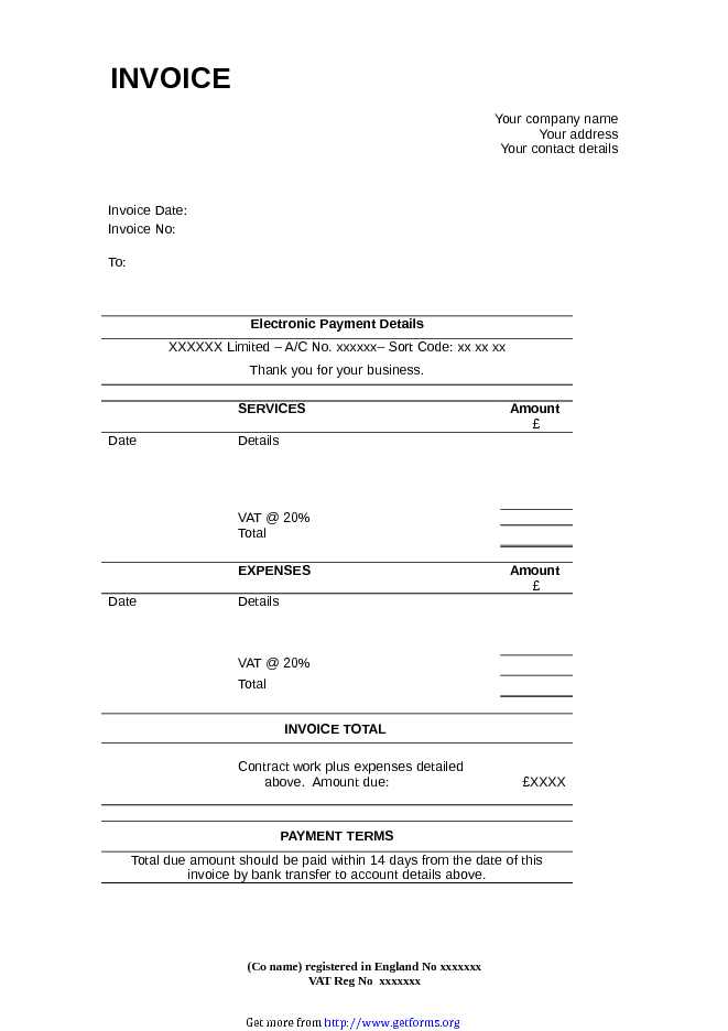 Contractor Invoice Template