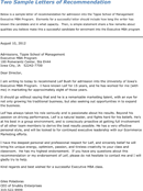 Sample Letter of Recommendation For Admission form