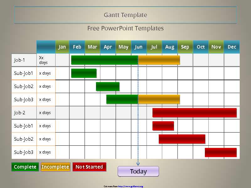 Simple Gantt Template For PowerPoint