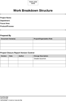 Work Breakdown Structure Template 1 form