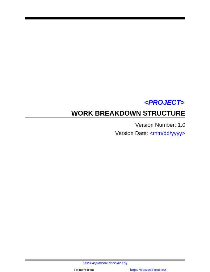 Work Breakdown Structure Template 3
