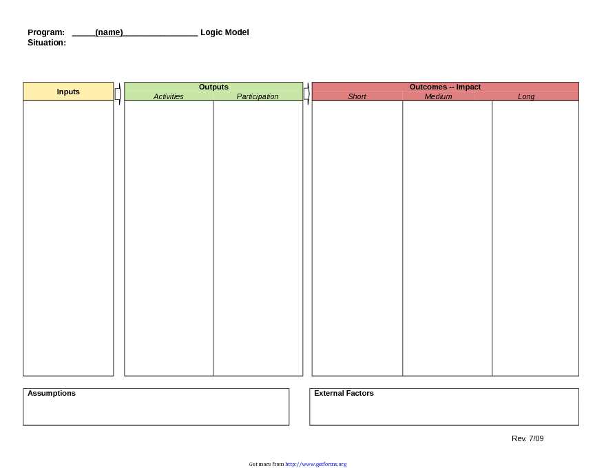 Logic Model Template 1