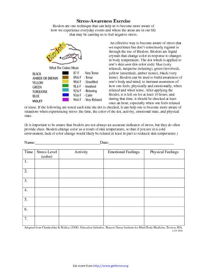 Stress Awareness Exercise