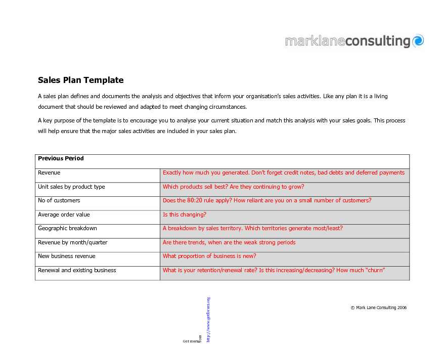 Sales Plan Template 1