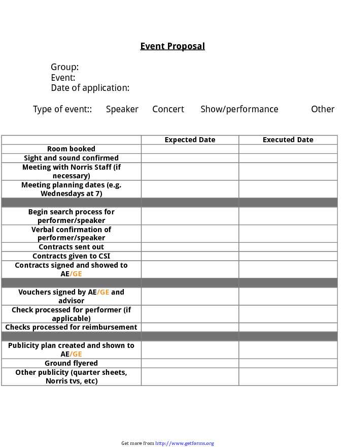 Event Proposal