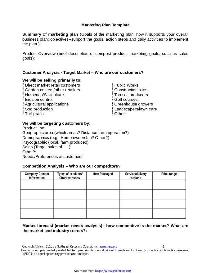 Marketing Plan Template