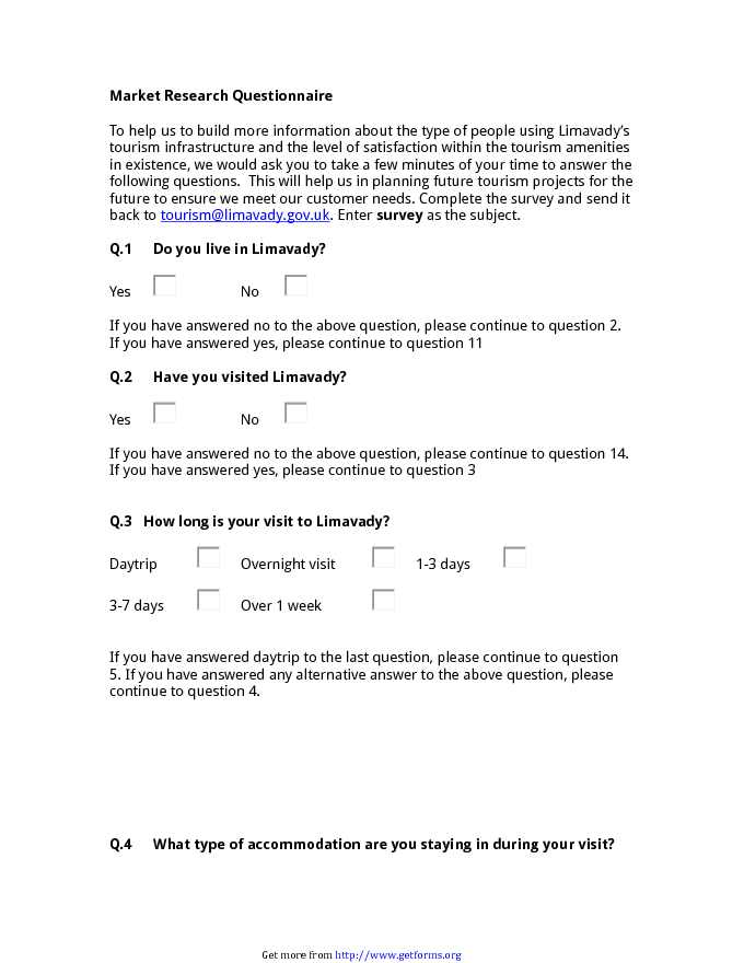 Market Research Questionnaire