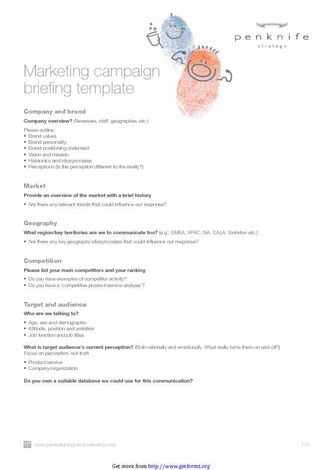 Marketing Campaign Brieﬁng Template