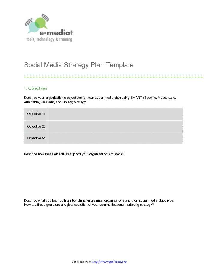 Social Media Strategy Plan Template