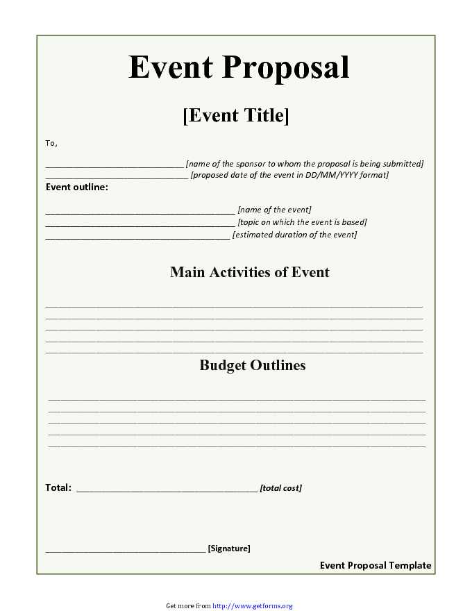 Event Proposal Template