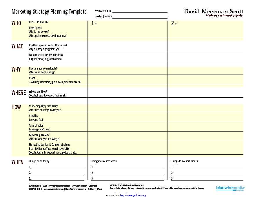 Marketing Strategy Template 4 (Simple)