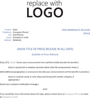 Press Release Template 1 form