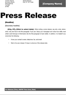Press Release Template 2 form