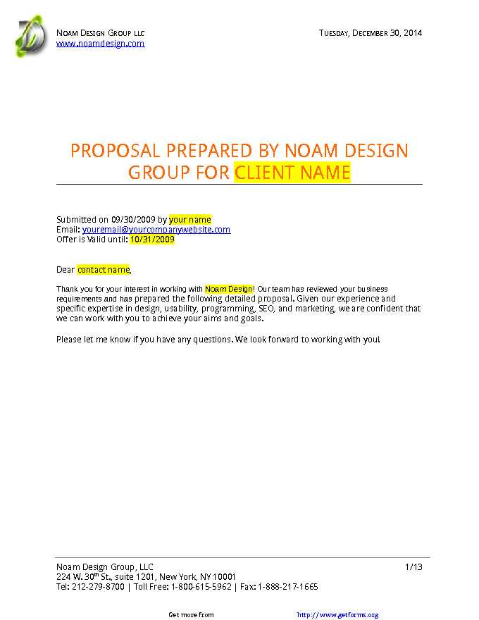 Professional Web Design Proposal Template