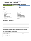 Employee Discipline Templates form