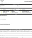 Employee Warning Notice form