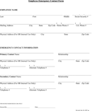Employee Emergency Contact Form form