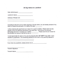 30 Day Notice to Landlord form