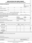 Employee Application Template form