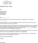 Resignation Letter form