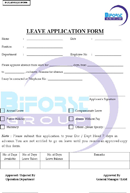 Leave Application Format form