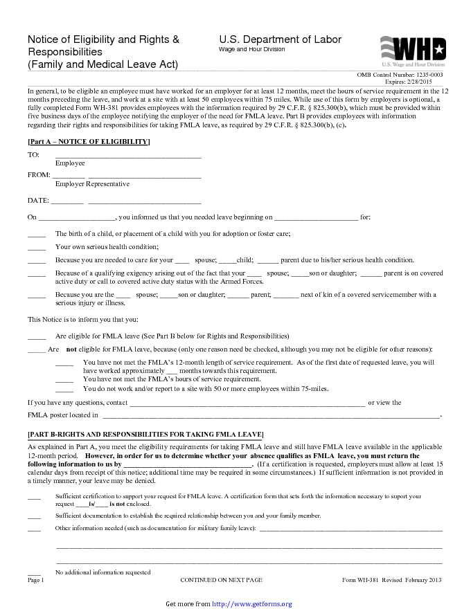 Notice of Eligibility And Rights And Responsibilities