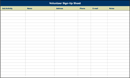 Volunteer Sign-Up Sheet form