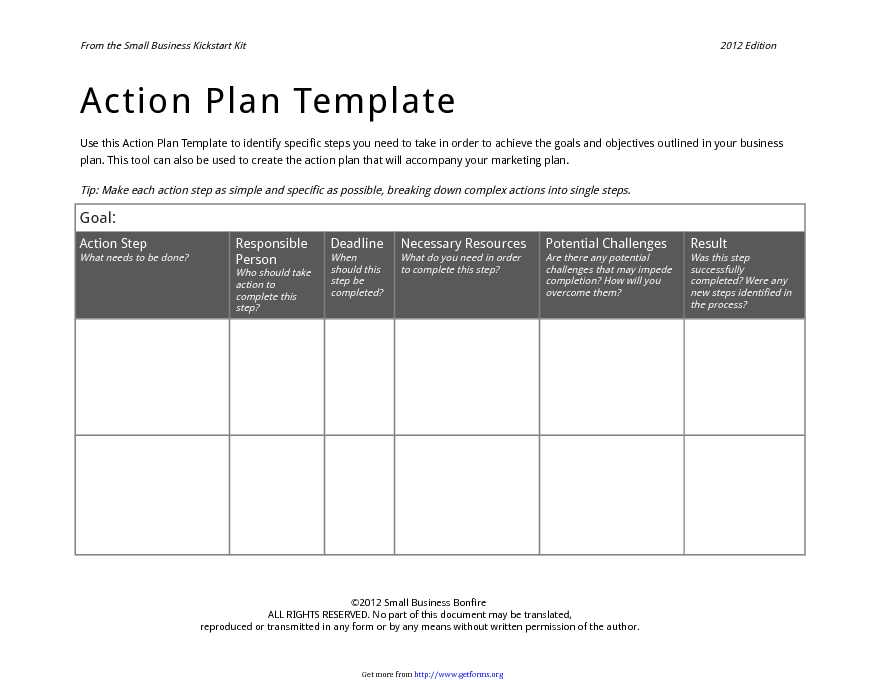 Action Plan Form