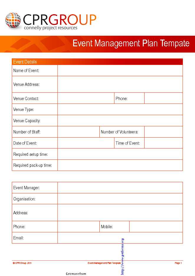 Event Management Plan Tempate