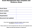 Event Management Plan Template and Guidance form