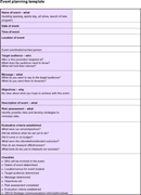 Simple Event Planning Template form