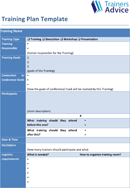 Training Plan Template form