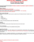 Invoice Information Sheet form