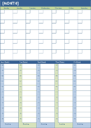 Monthly and Weekly Planning Calendar form