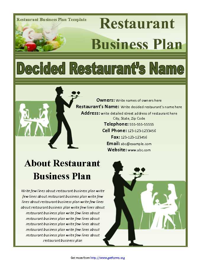 Restaurant Business Plan Sample 1