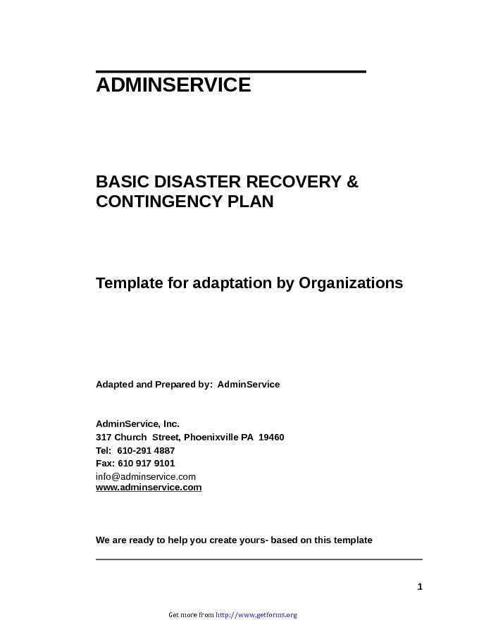Disaster Recovery Plan Template 3