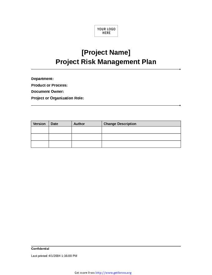 Risk Management Plan Template 2